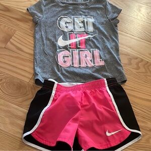 Nike Gray and Pink Short Sleeve Tee